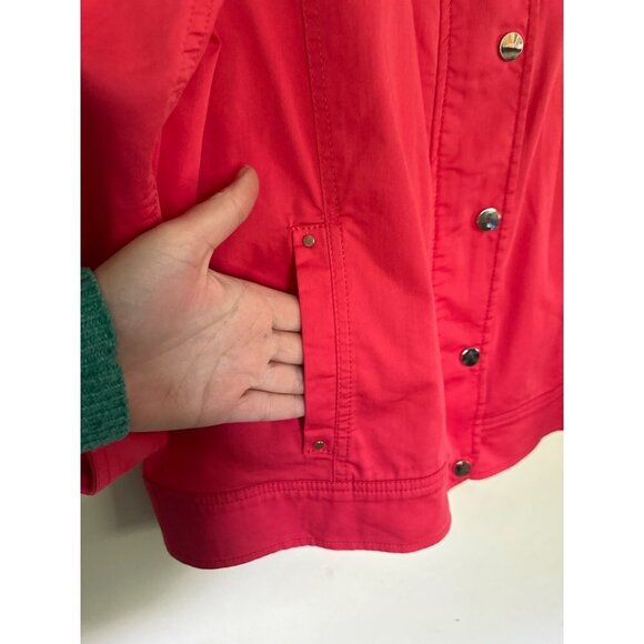 Chicos pink coral jacket with gold snaps and zipper size 2 - Picture 5 of 7
